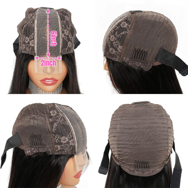 Straight 2x6 Lace Closure Wig Middle Part HD Transparent Lace Closure Affordable Price Human Hair Wigs - Image 7